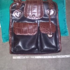 Black and Brown  heart themed purse